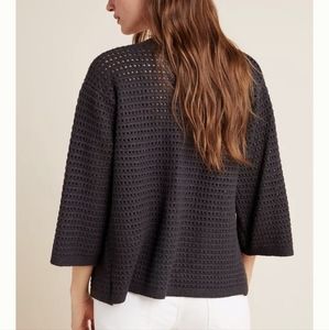 4/$40 Akemi + Kin Anthro | Dark Gray Open Square Knit Cardigan Windowpa